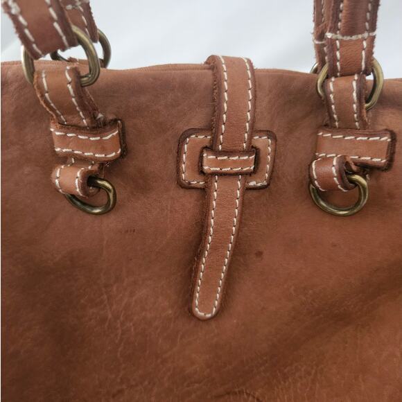 Cortanza Rota Brown Leather Purse Double Strap Handbag Minimalist Boho Casual - Picture 13 of 14